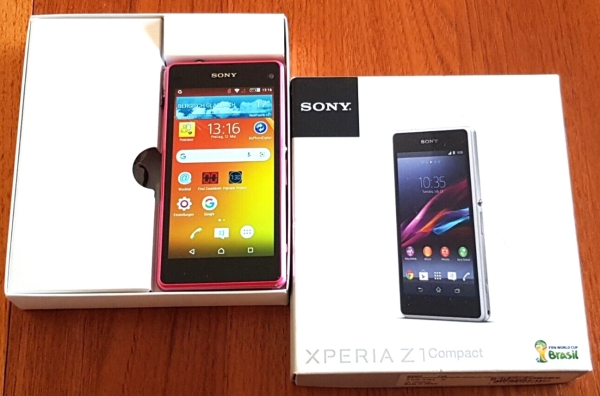 Smartphone Sony Xperia Z1 Compact D 5503, 16GB, pink, komplett, simlockfrei