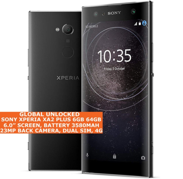 Sony Xperia XA2 Plus H4493 6gb 64gb 23mp Fingerprint Id 6.0 “ Android Smartphone