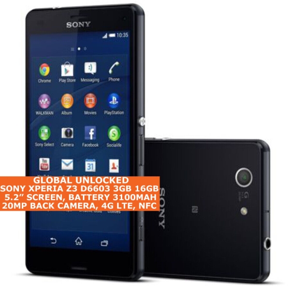 SONY XPERIA Z3 D6603 Entsperrt 3gb 16gb 5.2 “ Sieb 20.7mp Android LTE Smartphone