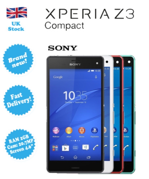 Sony XPERIA Z3 Compact D5803 16GB Kamera 20,7MP RAM 2GB entsperrt Smartphone
