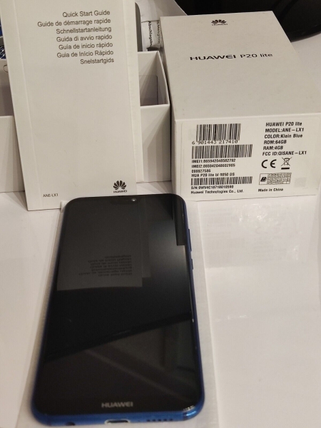 Smartphone Huawei P20 Lite 64GB blau, sehr guter Zustand, dual SIM, 5,84 Zoll