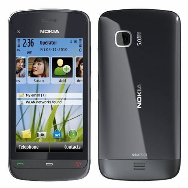Nokia C5-03 schwarz farbig entsperrt Smartphone guter Zustand