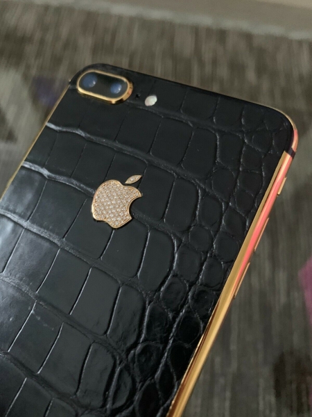 £7k+ Hadoro Apple iPhone 7 Plus 256GB Alligator schwarz einfarbig gold VVS Diamant 