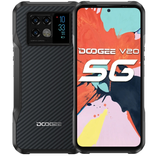 Doogee V20 5G Rugged Smartphone 8+256GB 6.43” AMOLED Display+1.05” Rear Display