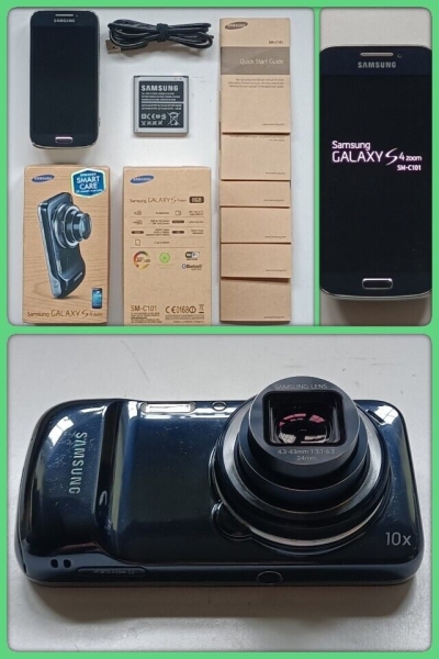 Samsung Galaxy S4 Zoom (SM-C101) Smartphone (entsperrt) 8GB. Originalbox & Conte