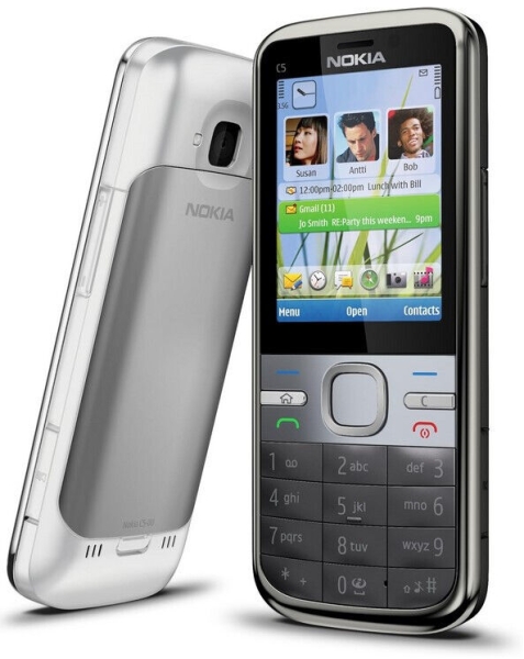 Nokia C5 Smartphone 2,2 Zoll TFT Bluetooth Warm Grey „gebraucht“, Micro SD 2GB