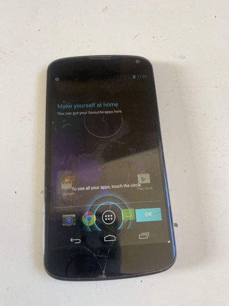 LG Nexus 4 schwarz 16GB Android Touchscreen Smartphone Display Riss