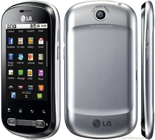 Sehr guter Zustand (TESCO Network) LG Optimus Me P350 silber schwarz Smartphone 3 POST UK