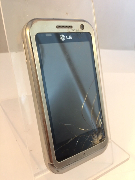 LG KM900 entsperrt silber Smartphone rissig