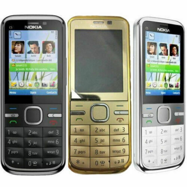 Nokia C5-00 5MP verschiedene Farben – Bluetooth 3G entsperrt Handy GOLD – SCHWARZ – weiß