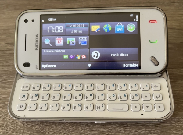 Nokia N97 mini Smartphone (UMTS, WLAN, GPS, 5 MP, Ovi Karten, QWERTZ-Tastatur)
