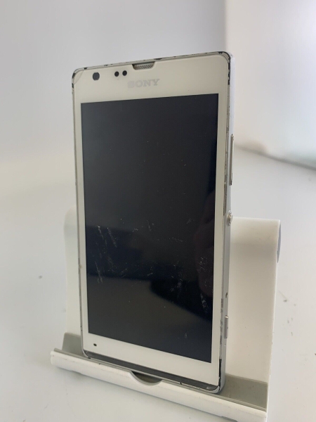 Sony Xperia SP weiß O2 Netzwerk Android Touchscreen Smartphone klein rissig