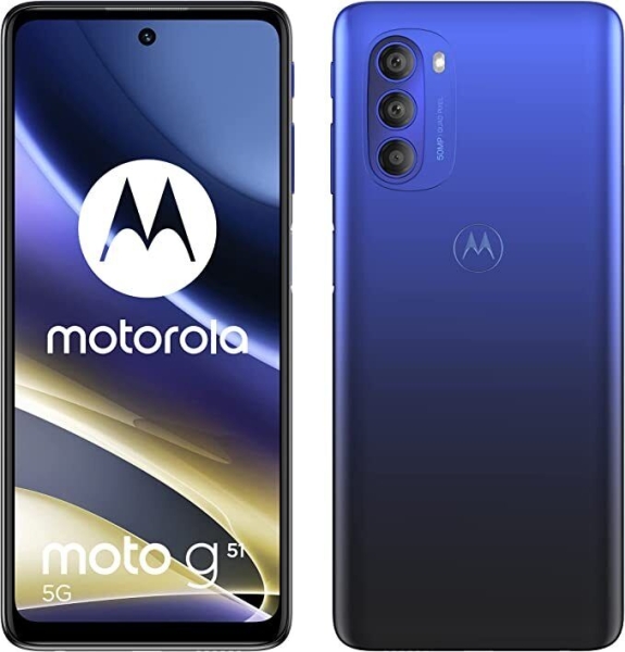Motorola Moto G51 5G DualSIM 64GB/4GB 50MP NFC entsperrt Android Smartphone blau