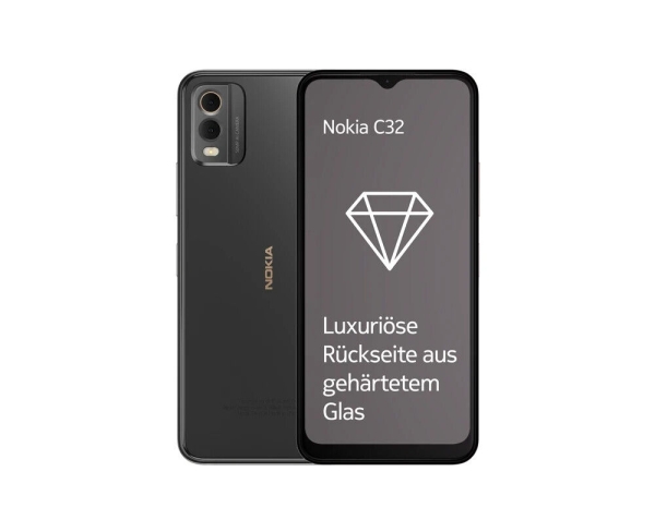 Nokia C32 – 64GB Smartphone- Charcoal (Ohne Simlock) (Dual SIM) (3GB)
