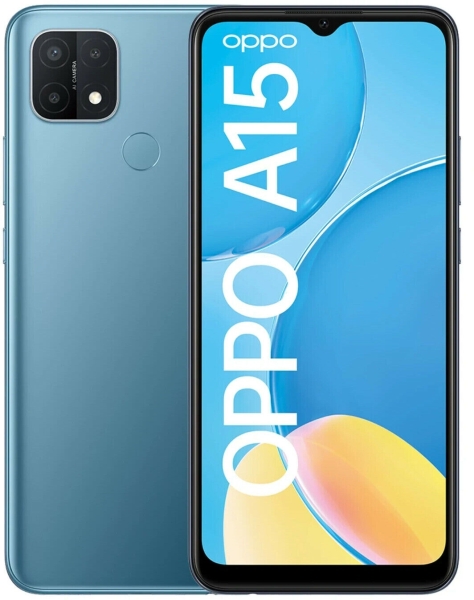Oppo A15 32GB SIM-freies Smartphone 6,5″ HD LCD Touchscreen Dual Sim entsperrt blau