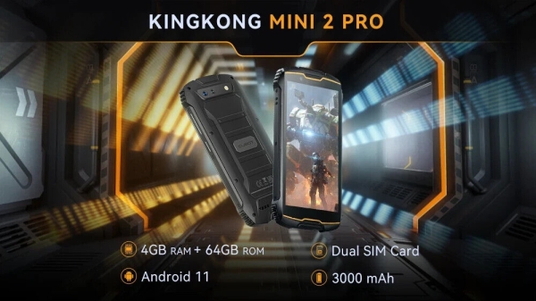 Cubot 4 Zoll Wasserdicht Mini Smartphone, KingKong MINI2 Pro, Octa-Core, 4GB+64GB