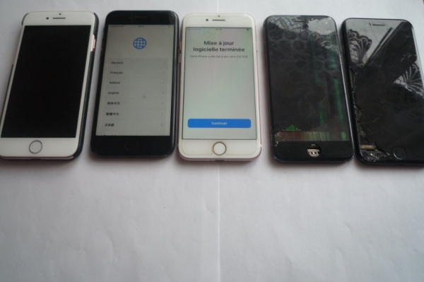 Restposten 5x Apple iPhone 7 – Smartphone schwarz 32GB und 128GB, pink 1653