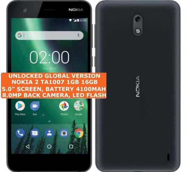 Nokia 2 TA1007 16gb Quad Core 8.0mp Kamera 5.0 “ Entsperrt Android 4g Smartphone
