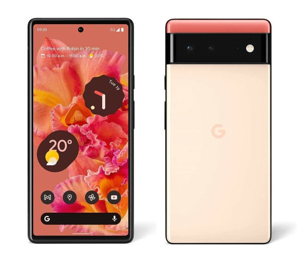 Smartphone Google Pixel 6 5G 8GB+128GB 6,4 “ Coral Rot Neu Versiegelt