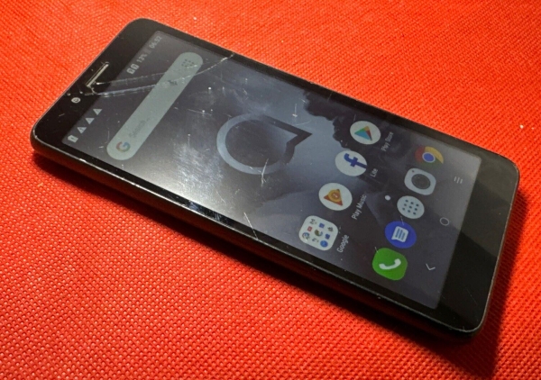 Alcatel 1C 5003D entsperrt schwarz Dual Sim Smartphone geknackt defekt unvollständig
