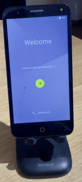Alcatel Pop 4 schwarz Android Smartphone leicht rissiger Bildschirm. Tesco. Funktioniert einwandfrei