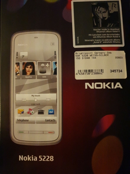 Nokia 5228 – White Silver (Ohne Simlock) Smartphone