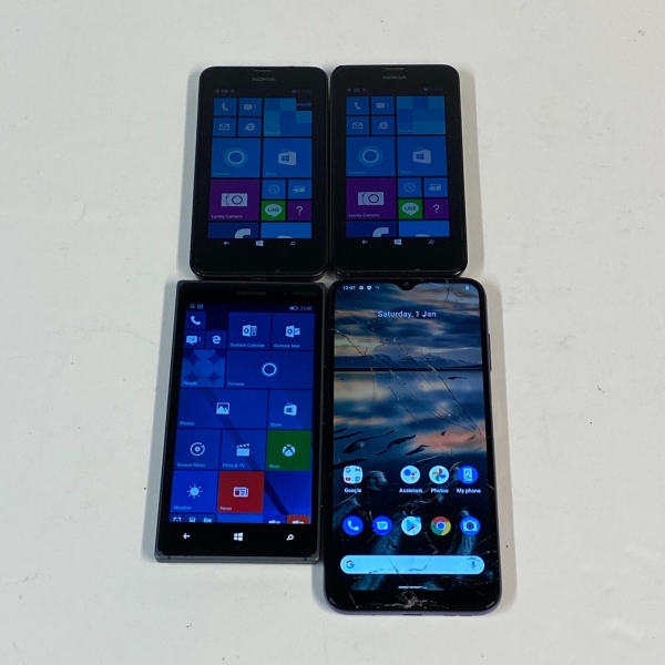Restposten 4x Nokia Lumia Smartphones – 8GB/16GB/64GB – schwarz – entsperrt – Klasse D/F