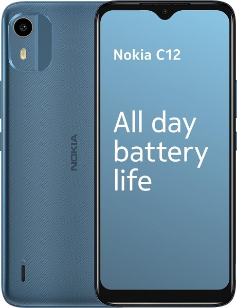 Nokia C12 6.3″“ HD+ Dual SIM Smartphone Android 12 2GB RAM/64GB ROM Cyan