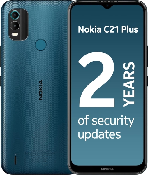 Nokia C21 Plus Smartphone mit 6,5′ HD+ Display, gehärtetes Glas, 2-Tage Akku