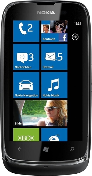 Sehr guter Zustand entsperrt schwarz Nokia Lumia 610 (8GB) Smartphone 3POST
