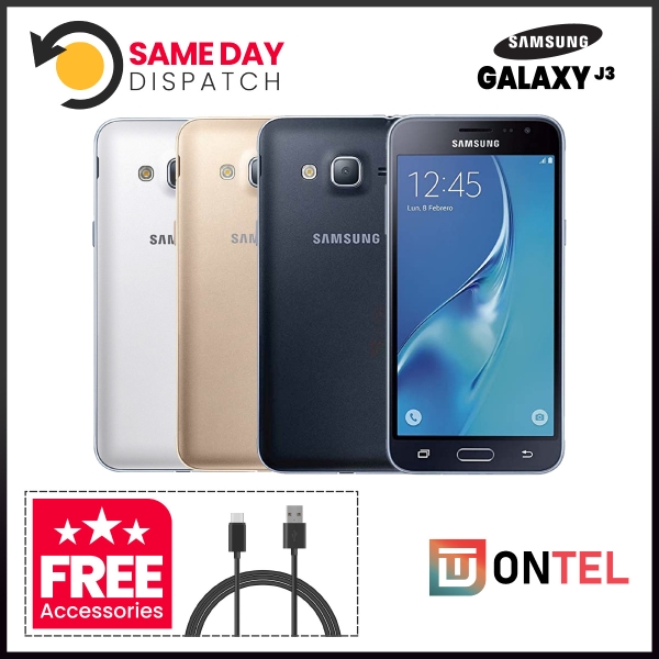 Samsung Galaxy J3 (2016) J320 – schwarz/gold – entsperrt – Smartphone Klasse A