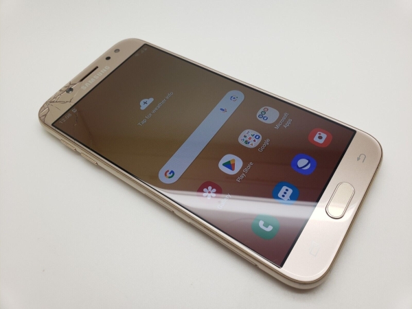 Sehr guter Zustand beschädigte Ecke Samsung Galaxy J5 (2017) SM-J530F – 16 GB – goldfarbenes Smartphone