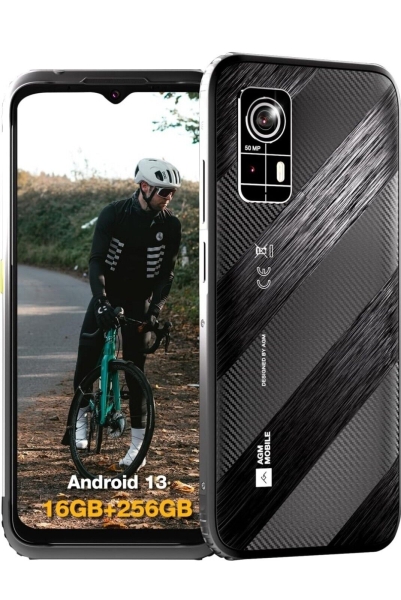 H6 Robustes Smartphone 2023, ultradünnes Handy entsperrt Android 13 16GB (8+8)