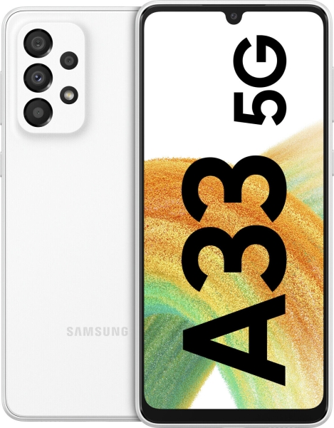 Samsung Galaxy A33 5G Dual-SIM Smartphone 128GB Weiß Awesome White – Exzellent