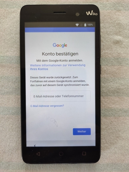 Wiko Lenny 3 Handy Smartphone Google-Account-Gesperrt schwarz (True Black)
