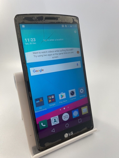 LG G4 schwarz & braun O2 Network 32GB 5,5″ 16MP 3GB Android Smartphone rissig #E1