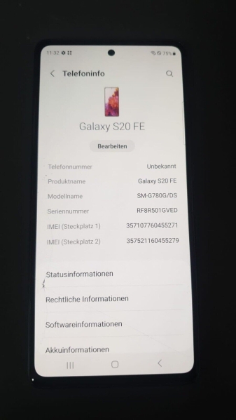 Samsung Galaxy S20 FE SM-G780G 128GB  Smartphone Netzfehler + Display Glasbruch