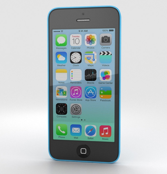 Apple iPhone 5c – 8GB – blau (entsperrt), vollständig gewischt, RISSIG LCD