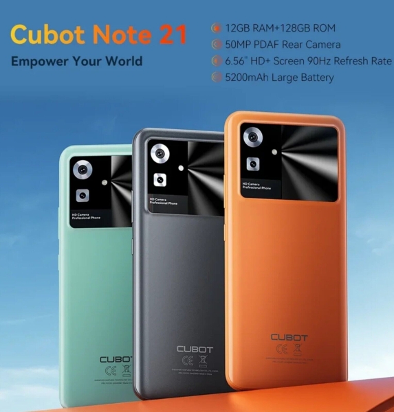 Cubot Note 21 Dualsim 12 (6+6)GB+128GB entsperrt lila Android 13 Smartphone