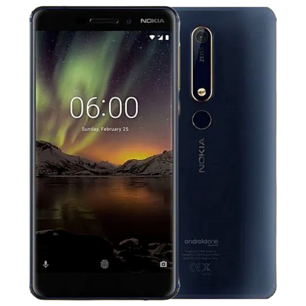 Nokia 6.1 – TA-1050 – 32 GB – blau (entsperrt) Smartphone – Klasse A
