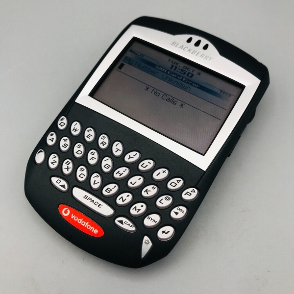 Seltenes BlackBerry 7230 – schwarz (gesperrt an Vodaphon) Smartphone QWERTY Handy