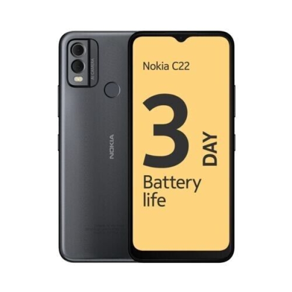Nokia C22 Charcoal 64GB Dual Sim entsperrt 4G LTE Android Smartphone – TA-1533