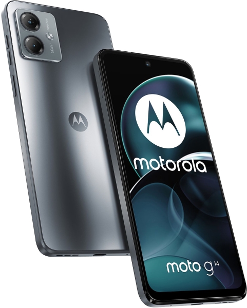 Motorola Moto G14 Dual-SIM 128 GB grau Smartphone Handy Ohne Vertrag Android