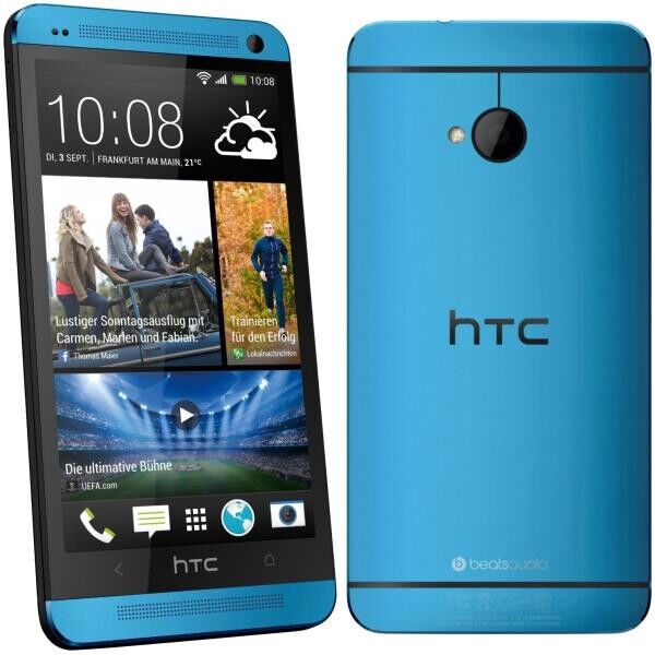 HTC  One M7 –  16GB – blau (Ohne Simlock) Smartphone