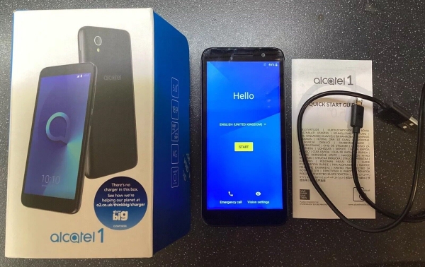 Alcatel 1 silber O2 8GB Touchscreen Android Smartphone gebraucht 5″ Bildschirm 18:9 4G