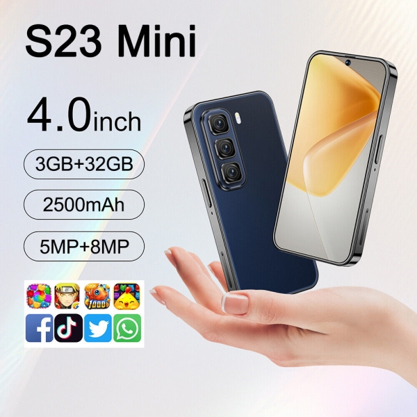 Neu S23 Mini Smartphone Android 3+32GB Entsperrte Dual SIM LTE 4G Handy 4,0 Zoll
