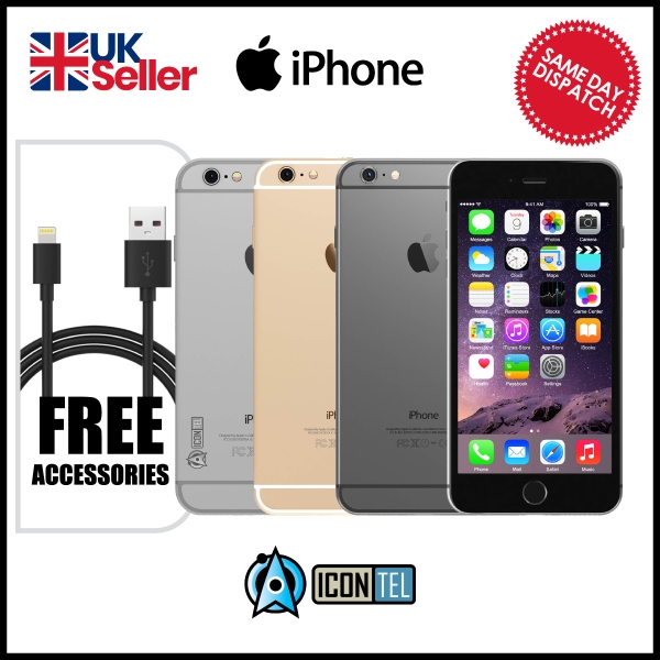 ⭐ Apple iPhone 6 16GB 32GB 64GB 4G Entsperrt Grau Gold Silber – GRADE A Excellent