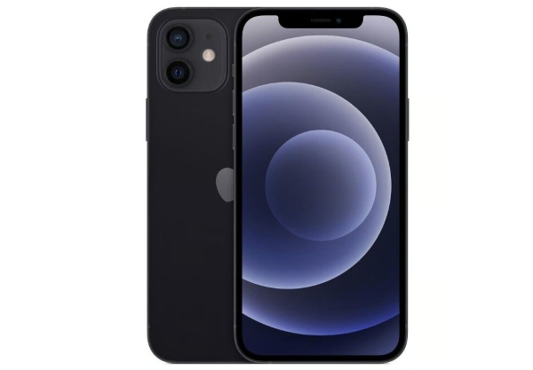 Apple Smartphone iPhone 12 128GB schwarz (entsperrt) IOS kleiner Riss – gebraucht