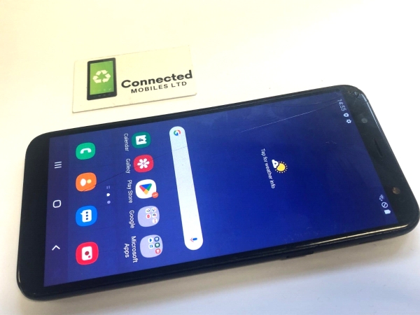 Samsung Galaxy J6 32GB J600FN schwarz (entsperrt) Smartphone Displaybrand + Schaden