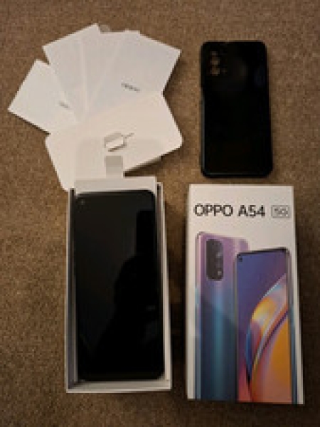 Oppo A54 5G Smartphone CPH2195, Fluid Black, 64GB auf EE